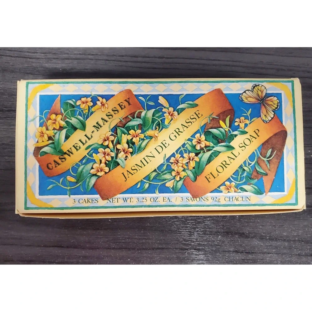 Caswell-Massey Jasmin de Grasse Floral Soap 3 Cakes 3.25 oz Each Boxed Set